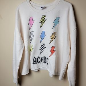 NWOT  WOMENS ACDC AC/DC CROPPED SWEATSHIRT SIZE XL